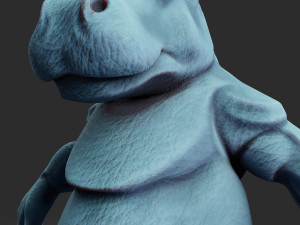 hippo creature rigged low poly pbr 3Dモデル