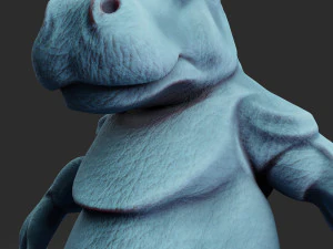 бегемот существо сфальсифицировано низкополигональная pbr 3D Модель