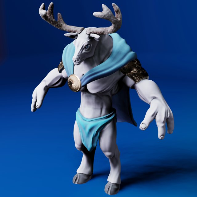the king deer 3d print model 3D Print Model .c4d .max .obj .3ds .fbx .stl .blend 