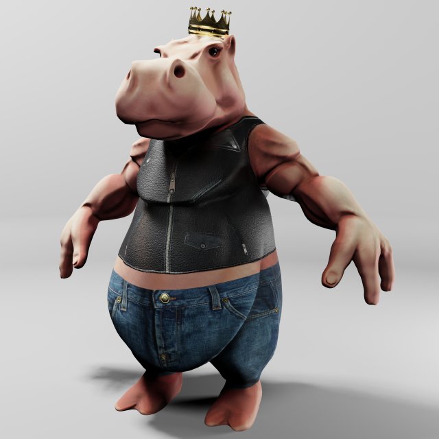 king hippo 3d print model 3D Print Model .c4d .max .obj .3ds .fbx .stl .blend 