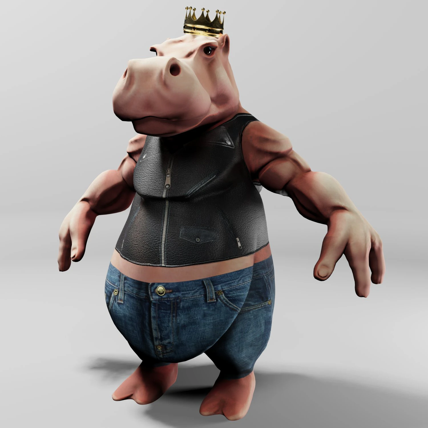 king hippo 3d print model 3D Print Model .c4d .max .obj .3ds .fbx .stl .blend