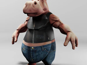 किंग हिप्पो 3डी प्रिंट मॉडल 3D प्रिंट मॉडल