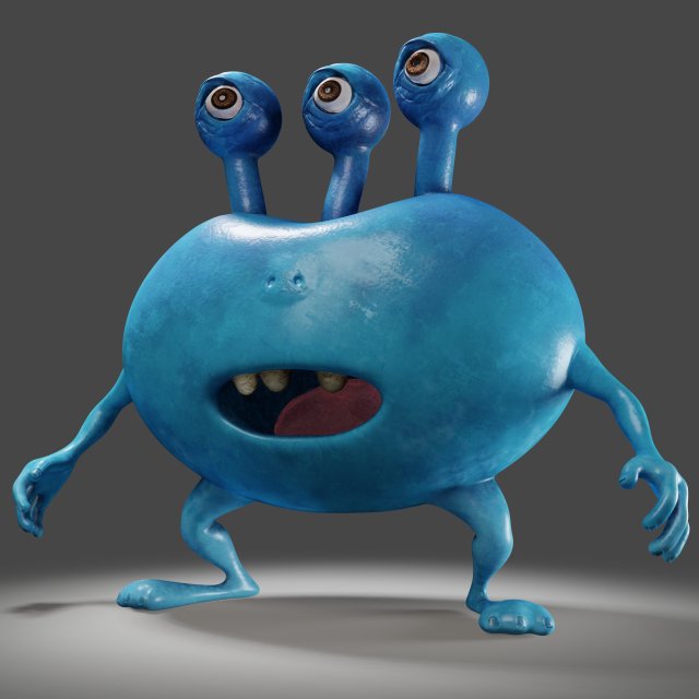3 eyes monster - 3d print model 3D Принт Модель .c4d .max .obj .3ds .fbx .stl .blend 