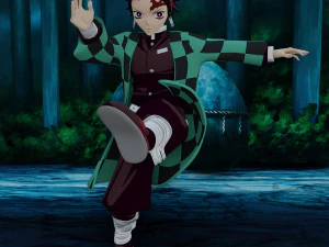 Demon slayer tanjiro rigged low poly pbr low-poly 3D Model