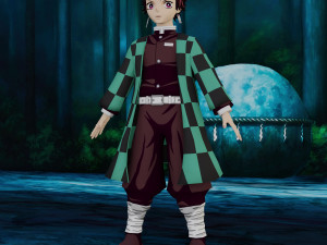 Demon slayer tanjiro rigged low poly pbr low-poly 3D Model