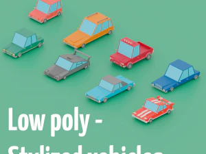 low poly - stylized vehicles 3D Model