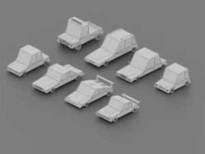 low poly - stylized vehicles 3D Model