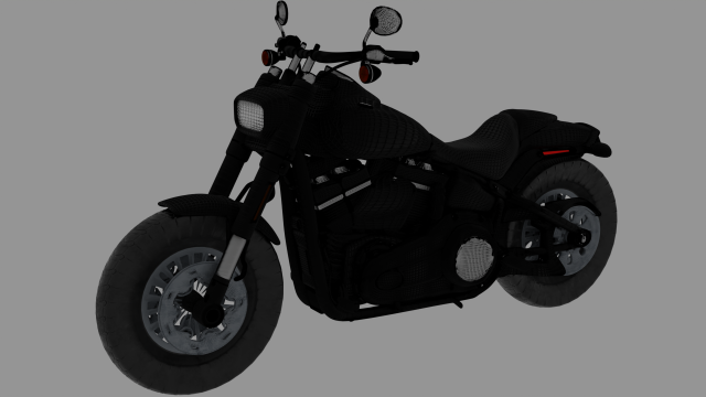 harley davidson fatbob 2020 Model 3D .c4d .max .obj .3ds .fbx .stl .blend 