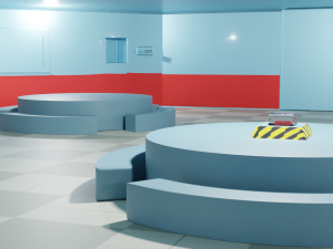 among us cafeteria scenario low-poly Modello 3D