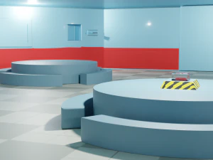 among us cafeteria scenario low-poly 3D Model