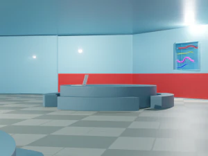 among us cafeteria scenario low-poly 3D Model