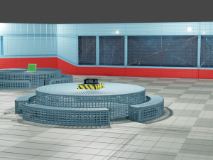 among us cafeteria scenario low-poly Modello 3D