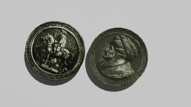 antique coins 3D Модель .c4d .max .obj .3ds .fbx .stl .blend