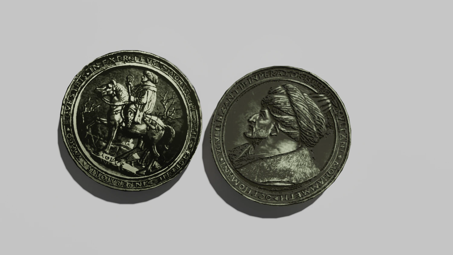 antique coins 3D Model .c4d .max .obj .3ds .fbx .stl .blend 