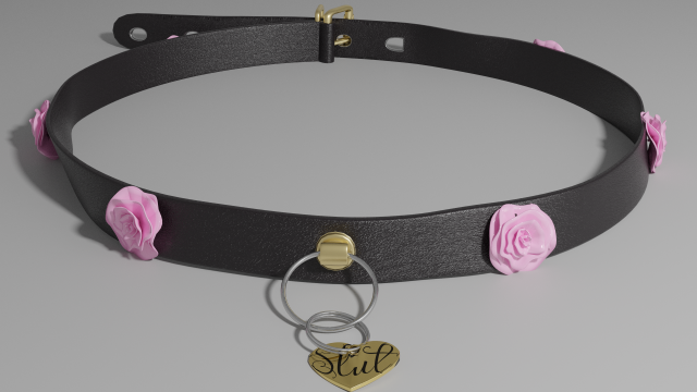 slut choker necklace 3Dモデル .c4d .max .obj .3ds .fbx .stl .blend 