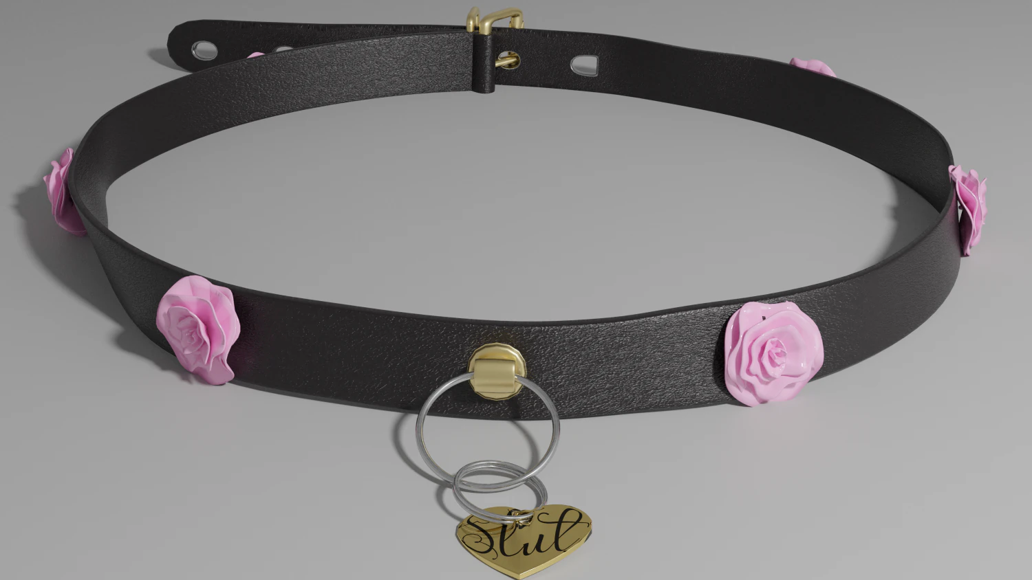 slut choker necklace 3D Model .c4d .max .obj .3ds .fbx .stl .blend 