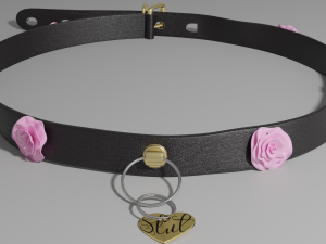slut choker necklace Model 3D