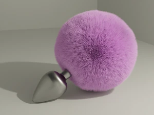 Furry Bunnytail Plug Sextoy 3D Model