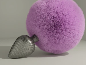 Furry Bunnytail Plug Sextoy 3D Model