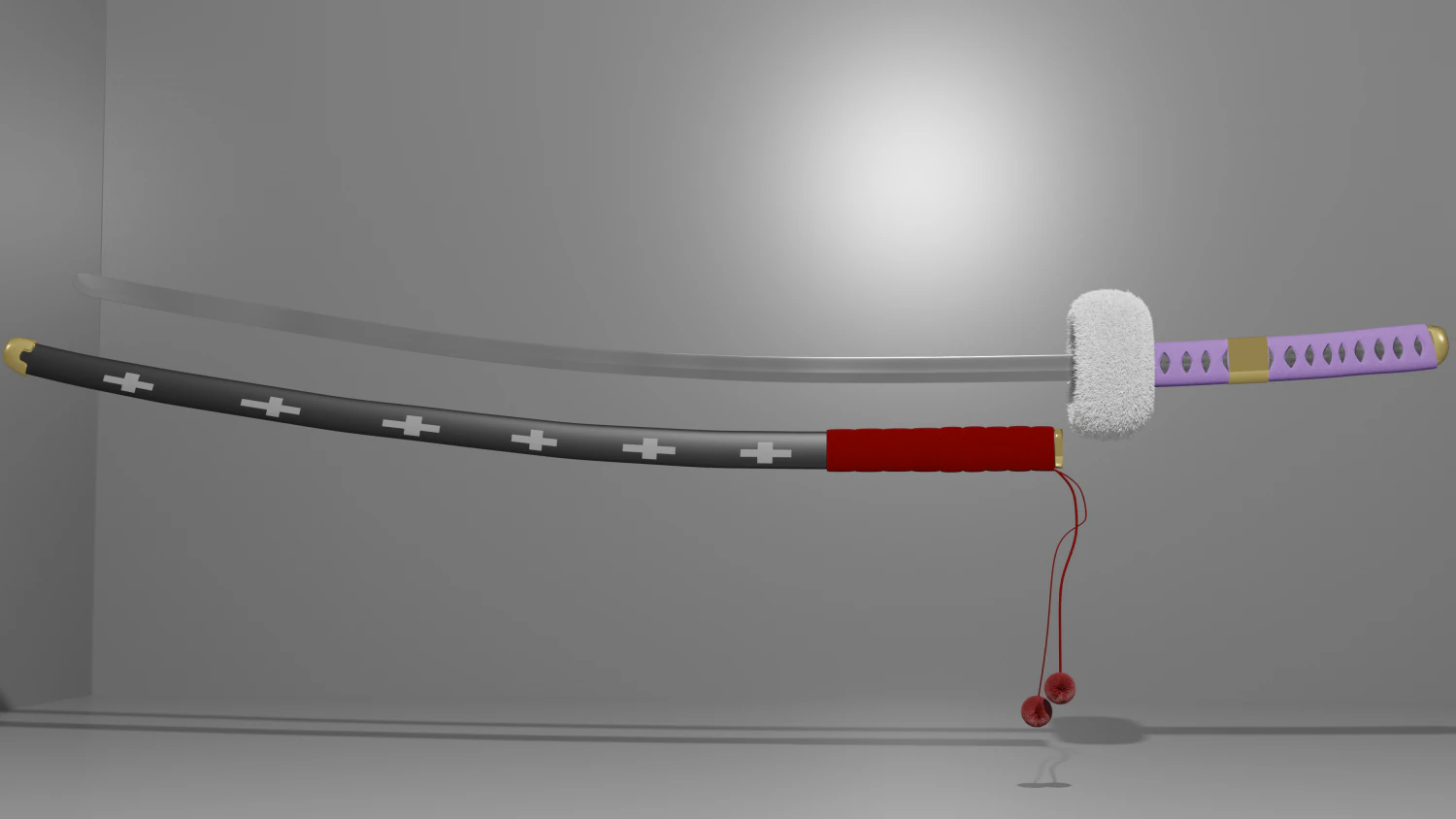 trafalgar law katana one piece 3D Model .c4d .max .obj .3ds .fbx .stl .blend
