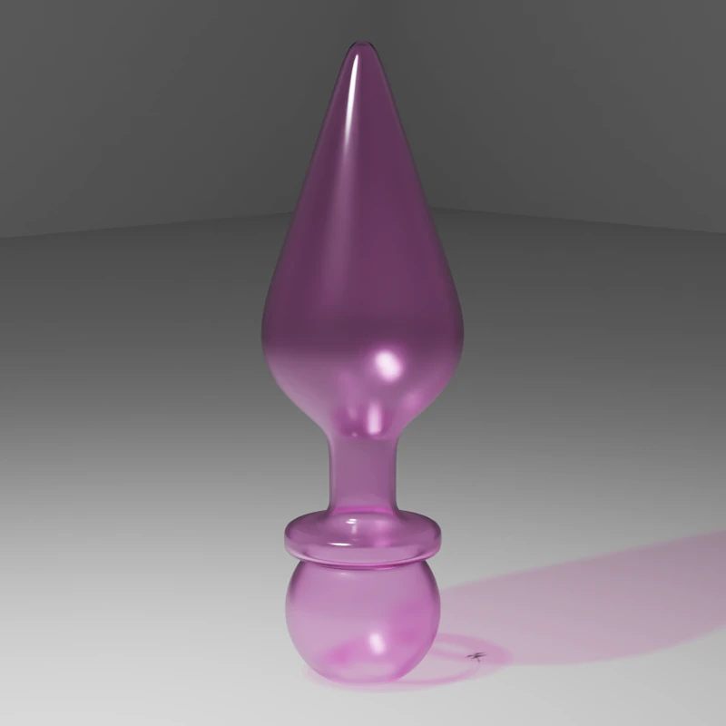 Glass Plug Sextoy 3D Model .c4d .max .obj .3ds .fbx .stl .blend 