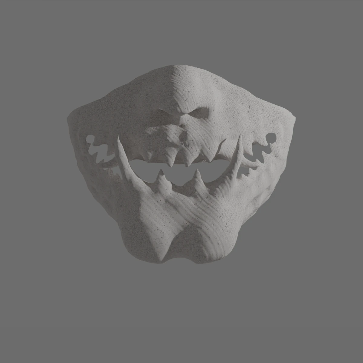 Japanese Oni Half Mask 3D Model .c4d .max .obj .3ds .fbx .stl .blend 