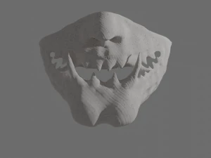 Japanese Oni Half Mask 3D Model