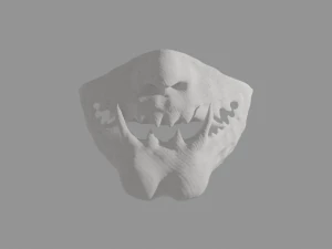 Japanese Oni Half Mask 3D Model