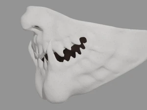 Japanese Oni Half Mask 3D Model