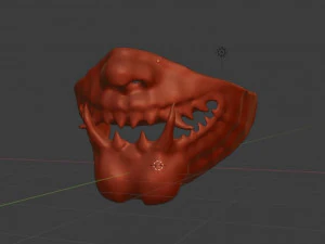 Japanese Oni Half Mask 3D Model