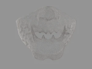 Japanese Oni Half Mask 3D Model