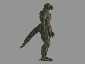 Male Lizardfolk Rigged 3D Model