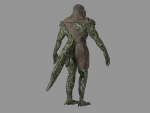 Male Lizardfolk Rigged 3D Model
