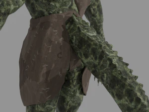 Male Lizardfolk Rigged 3D Model
