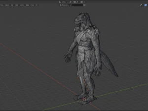 Male Lizardfolk Rigged 3D Model