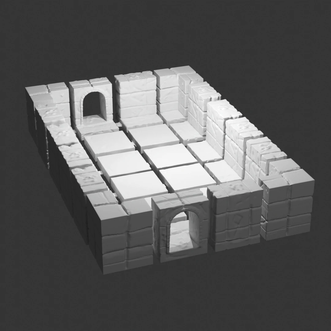 Modular Dungeon battle map 3D Print Model .c4d .max .obj .3ds .fbx .stl .blend