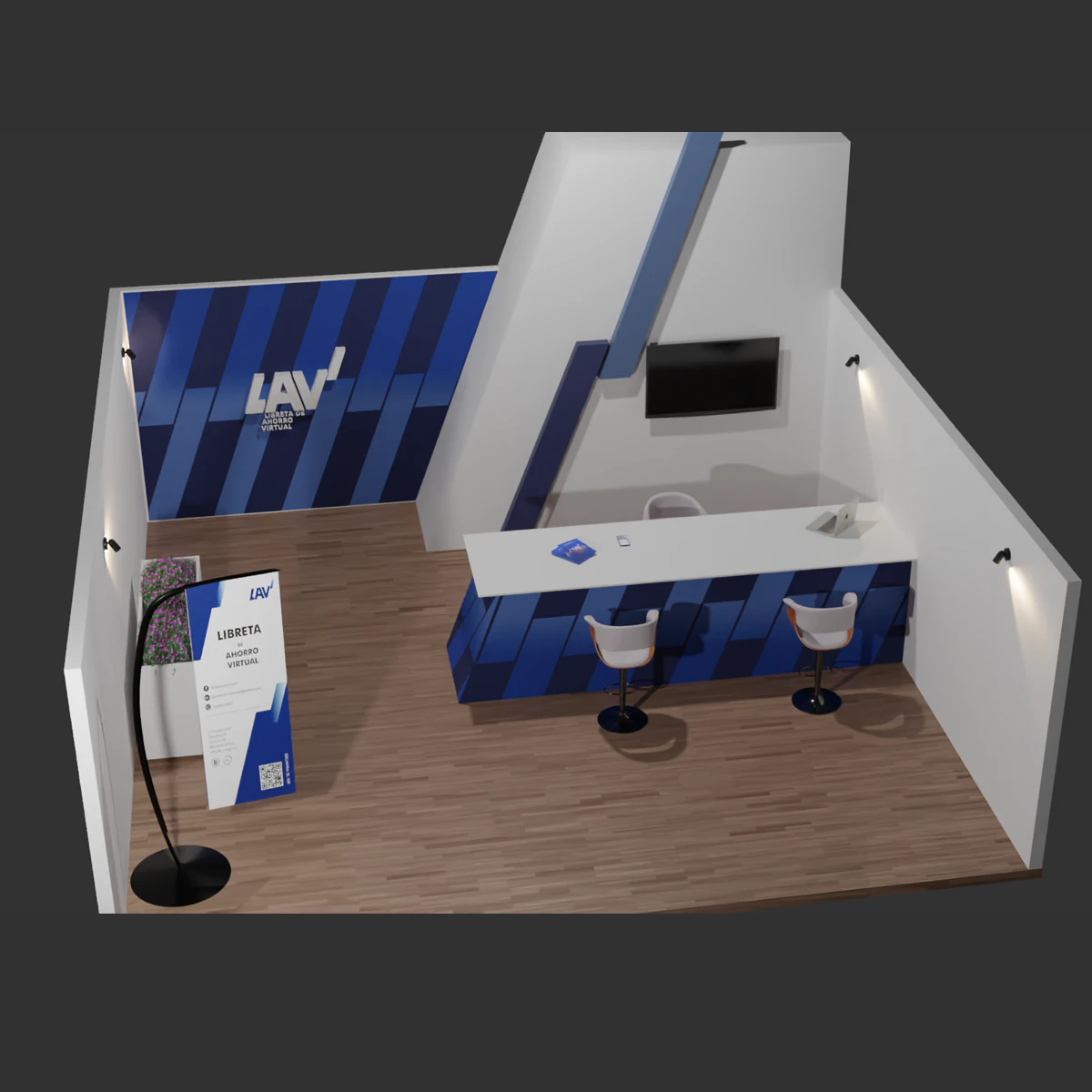 Exhibition Stand Model 3D Model .c4d .max .obj .3ds .fbx .stl .blend 