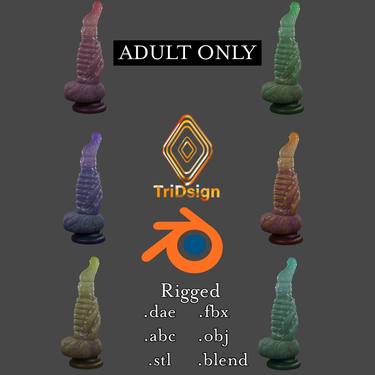 Realistic Rigged Dragon Penis Sextoy Sirizian 3D Model .c4d .max .obj .3ds .fbx .stl .blend