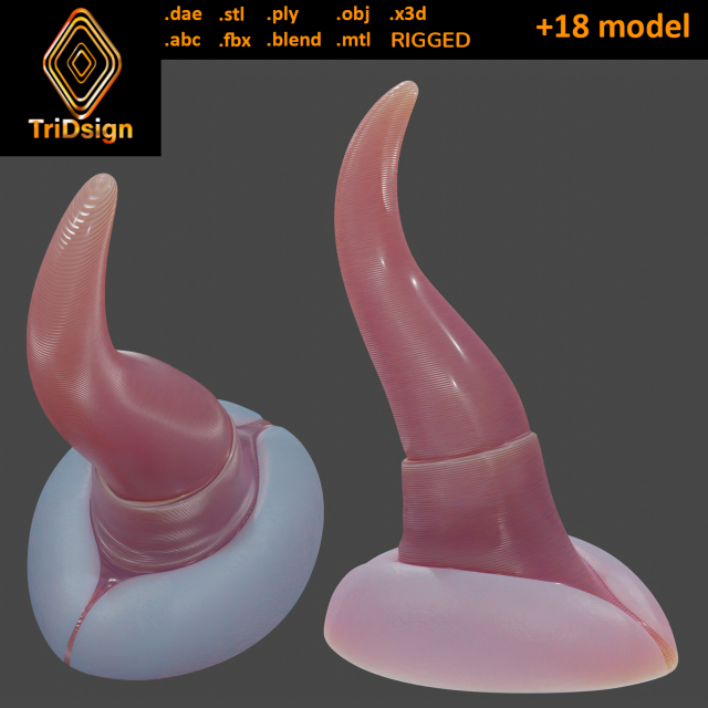 Rigged Sea Dragon Penis Sextoy 3D 모델 .c4d .max .obj .3ds .fbx .stl .blend 