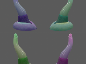 Lowpoly Tentacle Penis Sextoy Rigged Modelo 3D