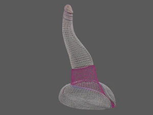 Lowpoly Tentacle Penis Sextoy Rigged 3D Model