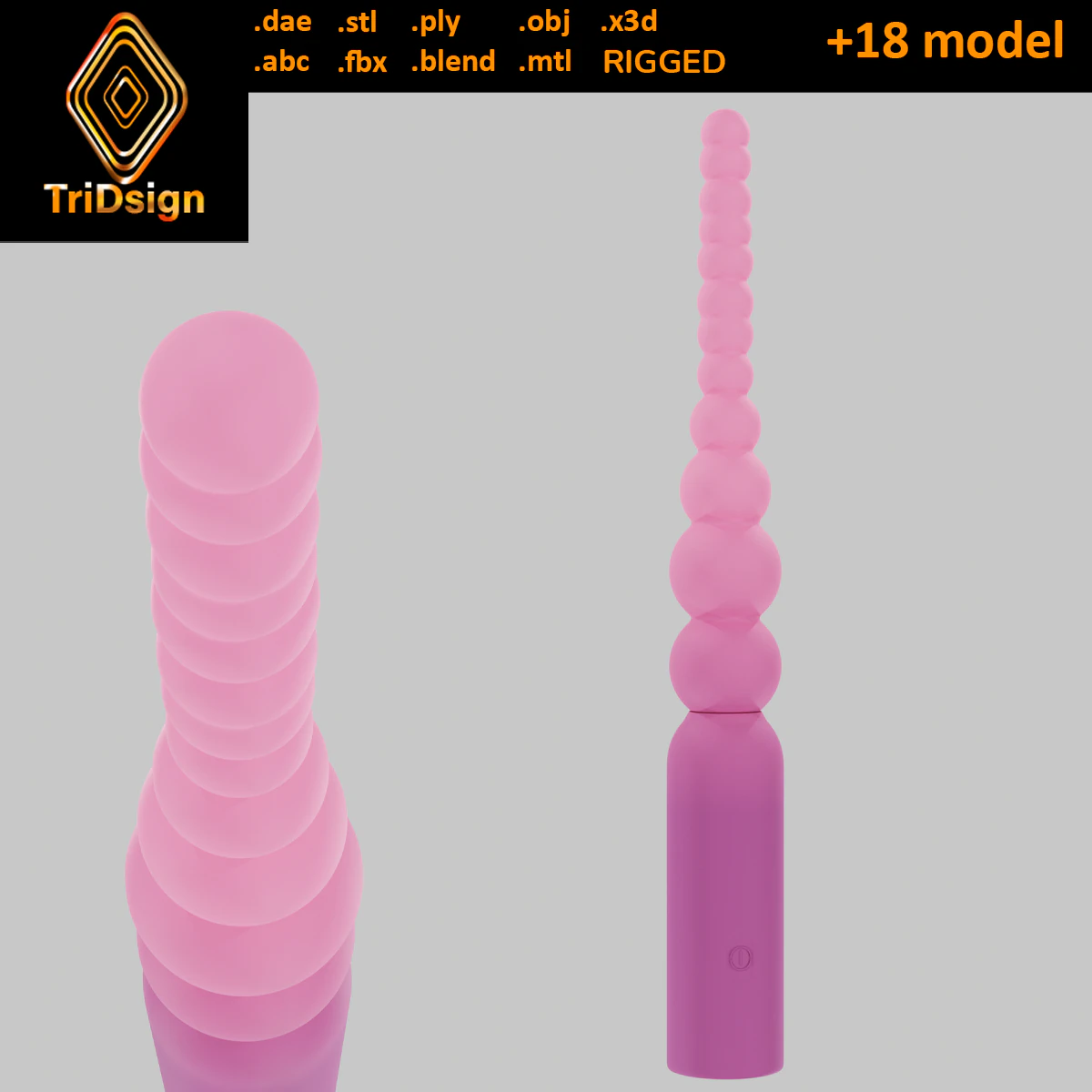 Balls Wand Sextoy Rigged 3D Model .c4d .max .obj .3ds .fbx .stl .blend