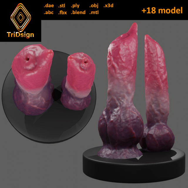 Double Dog Sextoy 3D 模型 .c4d .max .obj .3ds .fbx .stl .blend
