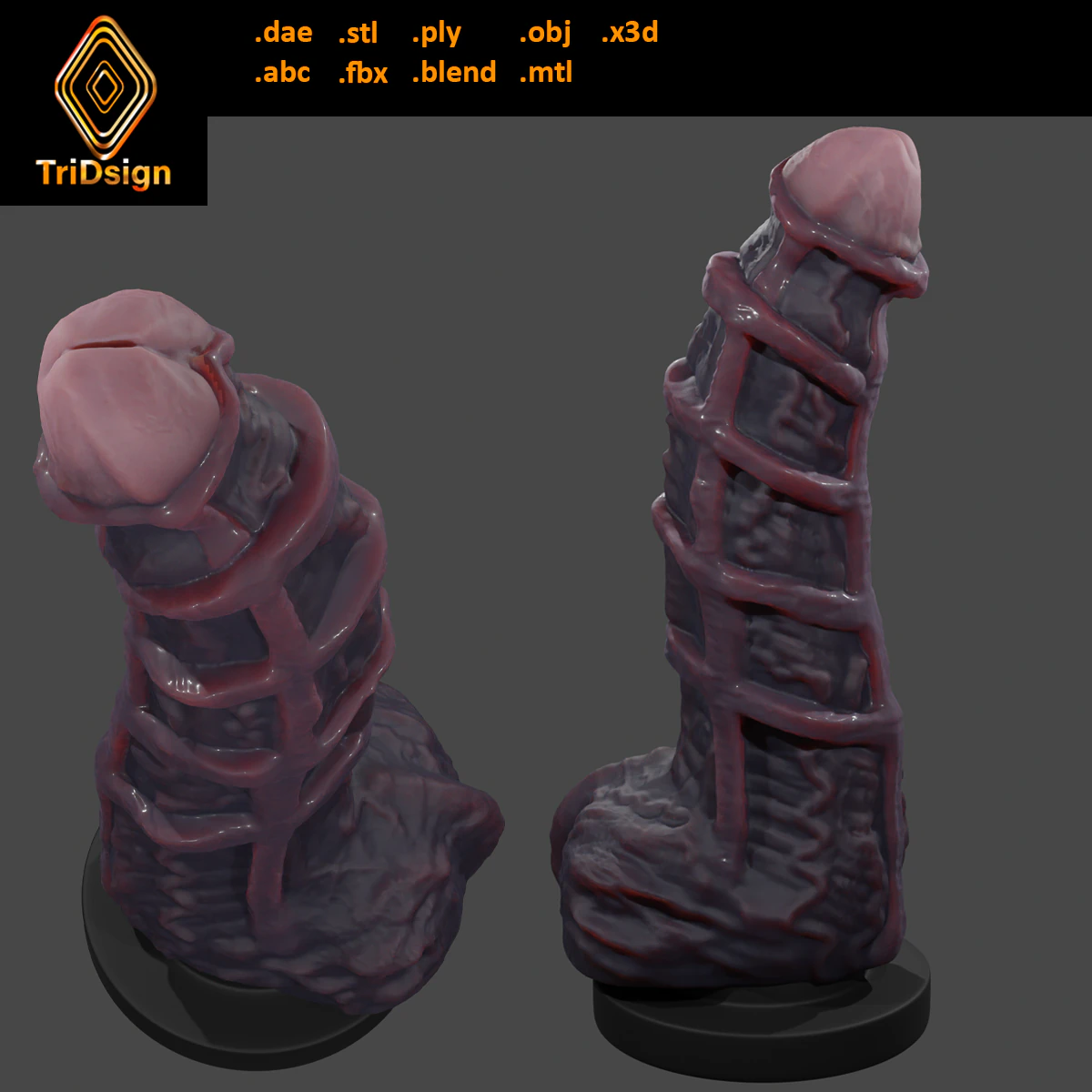 Undead Abomination Penis Sextoy 3D Model .c4d .max .obj .3ds .fbx .stl .blend