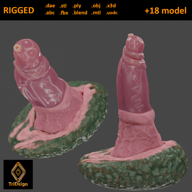 Azharom Dragon Penis Sextoy Rigged Model 3D .c4d .max .obj .3ds .fbx .stl .blend