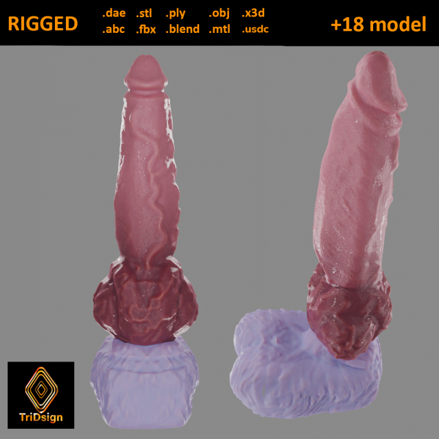 Alpha Werewolf Penis Sextoy Rigged Modelo 3D .c4d .max .obj .3ds .fbx .stl .blend 