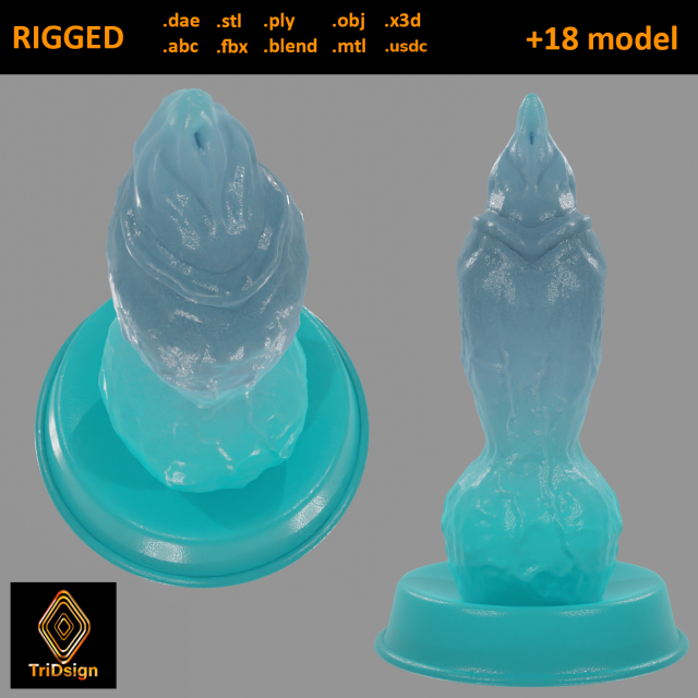 Blue Dog Furry Fantasy Penis Rigged Model 3D .c4d .max .obj .3ds .fbx .stl .blend