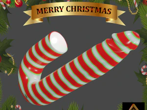 Xmas Candy Penis Sextoy 3D Model
