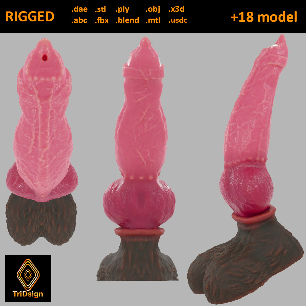 Agorhan Dog Furry Sextoy Rigged 3D Model .c4d .max .obj .3ds .fbx .stl .blend 