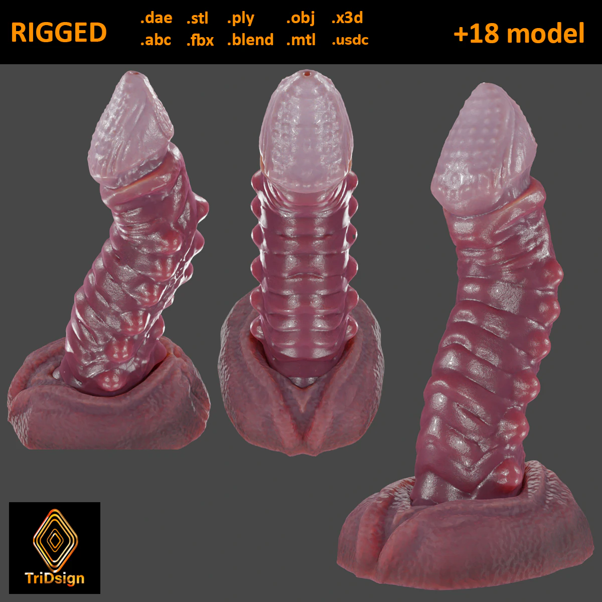 Nehil Dragon Furry Sextoy Rigged 3D Model .c4d .max .obj .3ds .fbx .stl .blend 